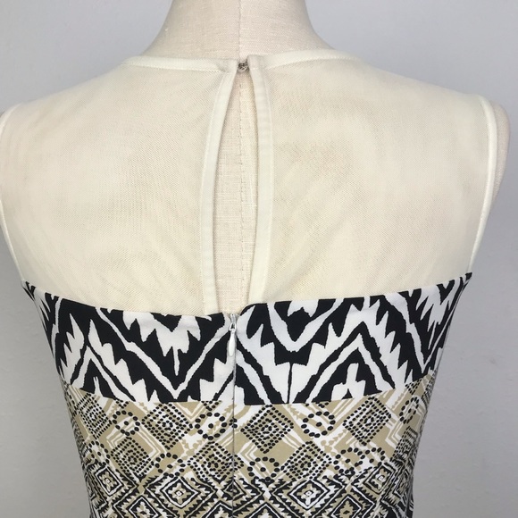 Roz & Ali Sleeveless Blouson Dress Women’s Size 10 Multicolor Round Beaded Neck - Picture 13 of 16